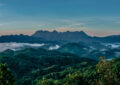 Mountain landscape with morning mist in Chiang Dao, Northern Thailand during birding season